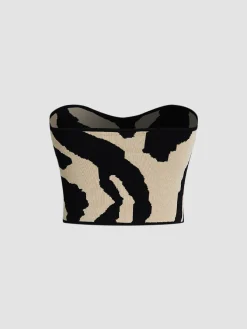 Sale Zebra Print Tube Top Tank Tops & Camis