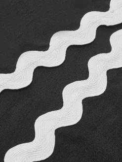 New Zig Zag Edge Halter Midi Dress Black Dresses|Vacation Dresses