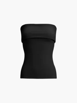 Hot Zip Down Overfold Strapless Tube Top Sweater Tops|Tank Tops & Camis