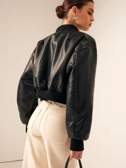 Hot Zip Pockets PU Leather Short Jacket Outerwear|Jackets