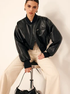 Hot Zip Pockets PU Leather Short Jacket Outerwear|Jackets
