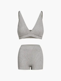 Best Zip Up Hoodie Three Piece Rib Shorts Set Shorts Sets|Long Sleeve Sets