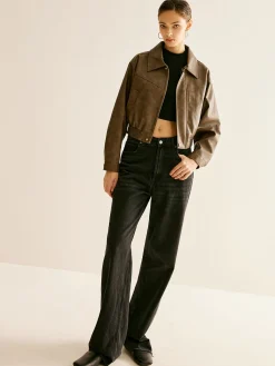 Best Zipper Faux Leather Jacket Outerwear|Jackets