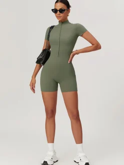 Discount Zipper Seamless Romper Activewear