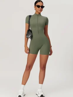Discount Zipper Seamless Romper Activewear