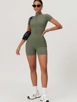 Discount Zipper Seamless Romper Activewear