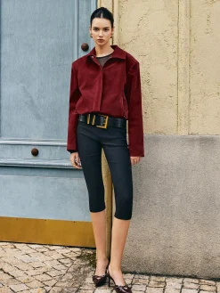 Online Zipper-Pockets Lapel Suede Jacket Outerwear|Jackets