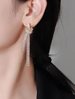 Discount Zircon Creative Knotted Tassel Earrings Earrings|Accessories